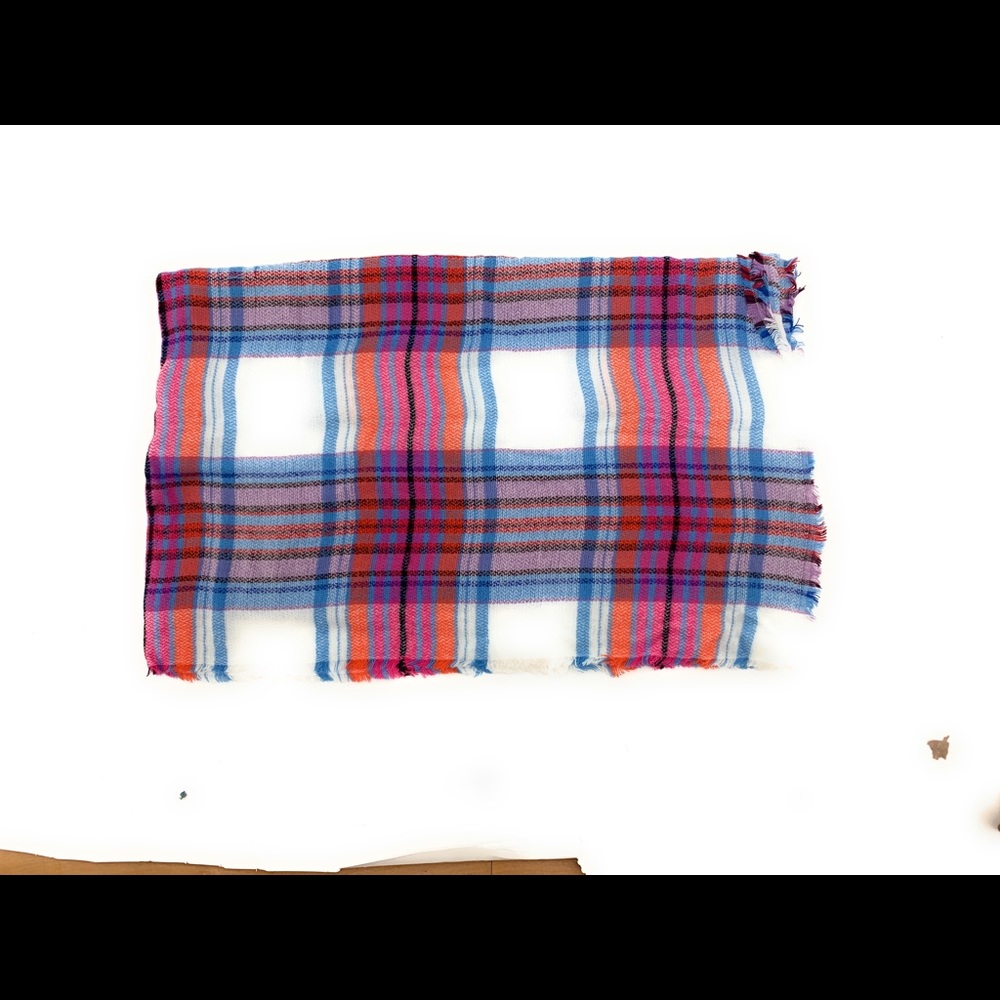 4/$25 INC Colorful Plaid Blanket Wrap Scarf NEW - Picture 4 of 6